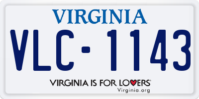 VA license plate VLC1143