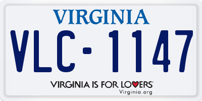 VA license plate VLC1147