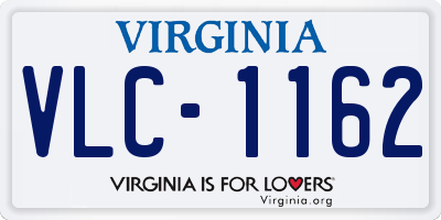 VA license plate VLC1162