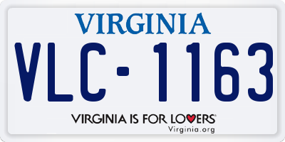 VA license plate VLC1163