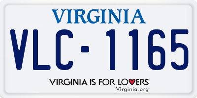 VA license plate VLC1165