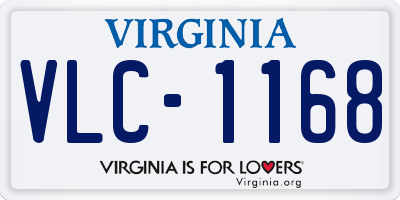 VA license plate VLC1168
