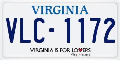VA license plate VLC1172