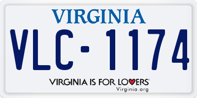 VA license plate VLC1174