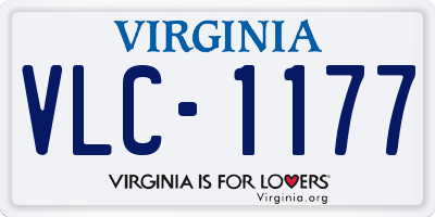 VA license plate VLC1177