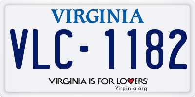 VA license plate VLC1182