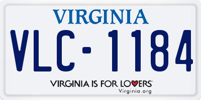 VA license plate VLC1184