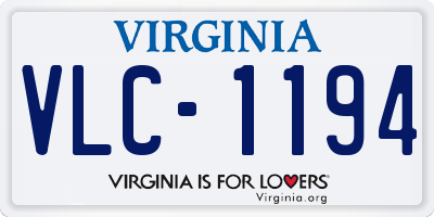 VA license plate VLC1194