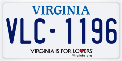 VA license plate VLC1196
