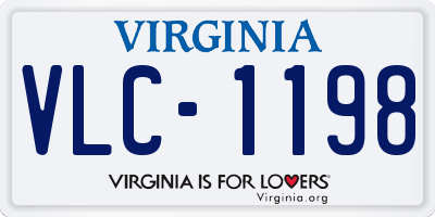 VA license plate VLC1198