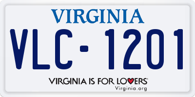 VA license plate VLC1201