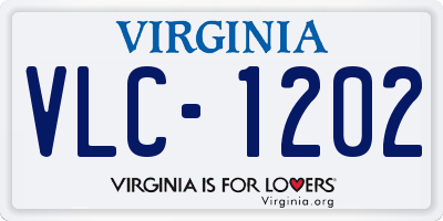 VA license plate VLC1202