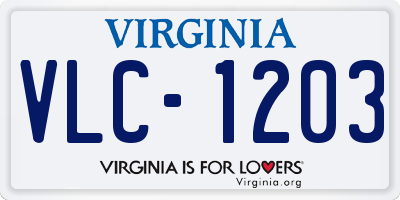 VA license plate VLC1203