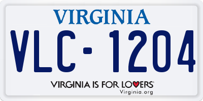 VA license plate VLC1204