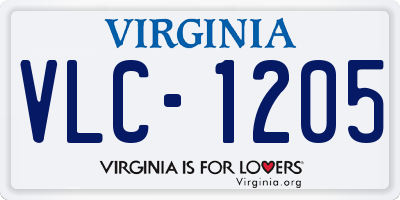 VA license plate VLC1205