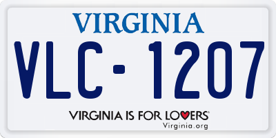 VA license plate VLC1207