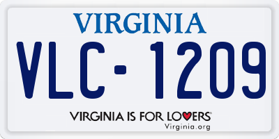 VA license plate VLC1209