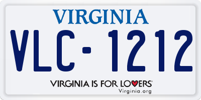 VA license plate VLC1212