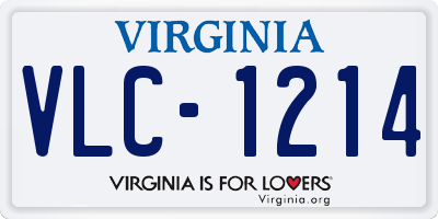 VA license plate VLC1214