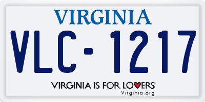 VA license plate VLC1217