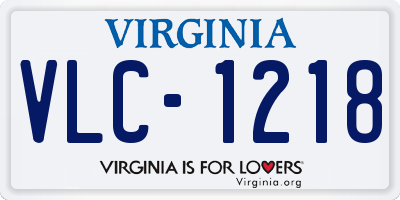 VA license plate VLC1218