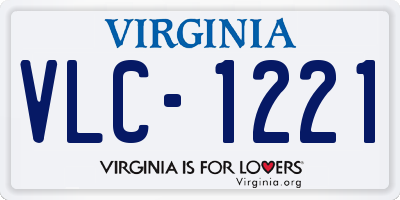 VA license plate VLC1221