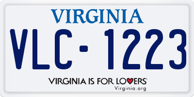 VA license plate VLC1223