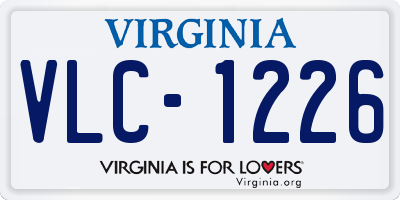 VA license plate VLC1226