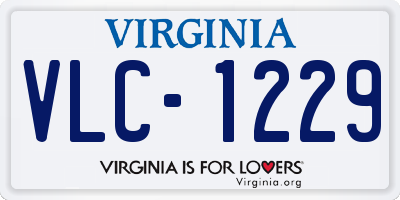 VA license plate VLC1229
