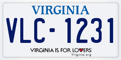 VA license plate VLC1231