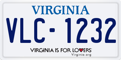 VA license plate VLC1232