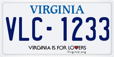 VA license plate VLC1233