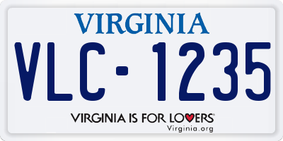 VA license plate VLC1235