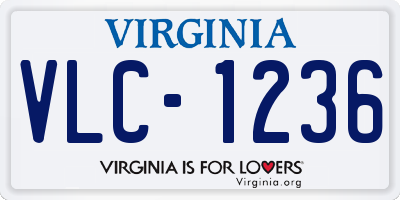 VA license plate VLC1236