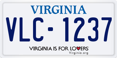 VA license plate VLC1237