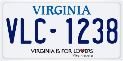 VA license plate VLC1238