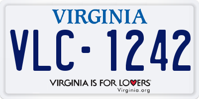 VA license plate VLC1242