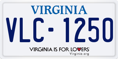 VA license plate VLC1250