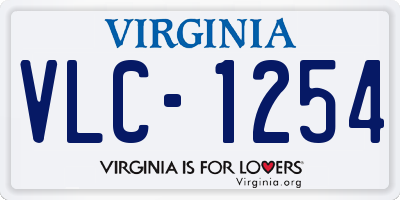VA license plate VLC1254