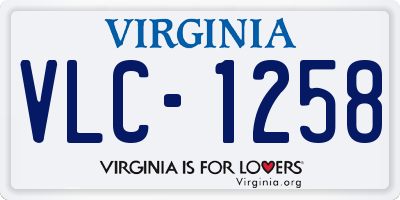 VA license plate VLC1258