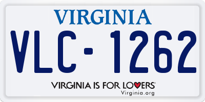 VA license plate VLC1262