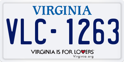 VA license plate VLC1263