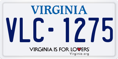 VA license plate VLC1275