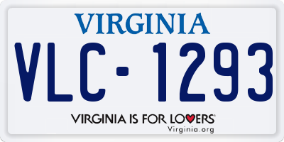 VA license plate VLC1293