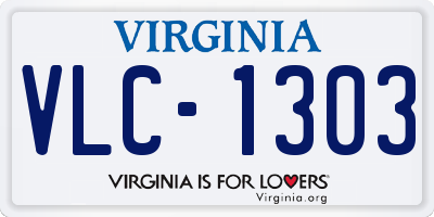VA license plate VLC1303