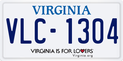 VA license plate VLC1304