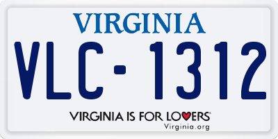 VA license plate VLC1312