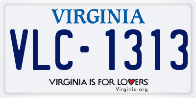 VA license plate VLC1313