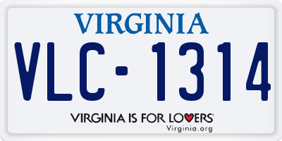 VA license plate VLC1314