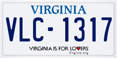 VA license plate VLC1317